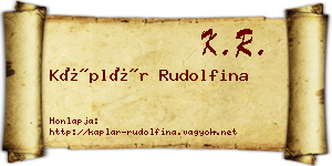 Káplár Rudolfina névjegykártya